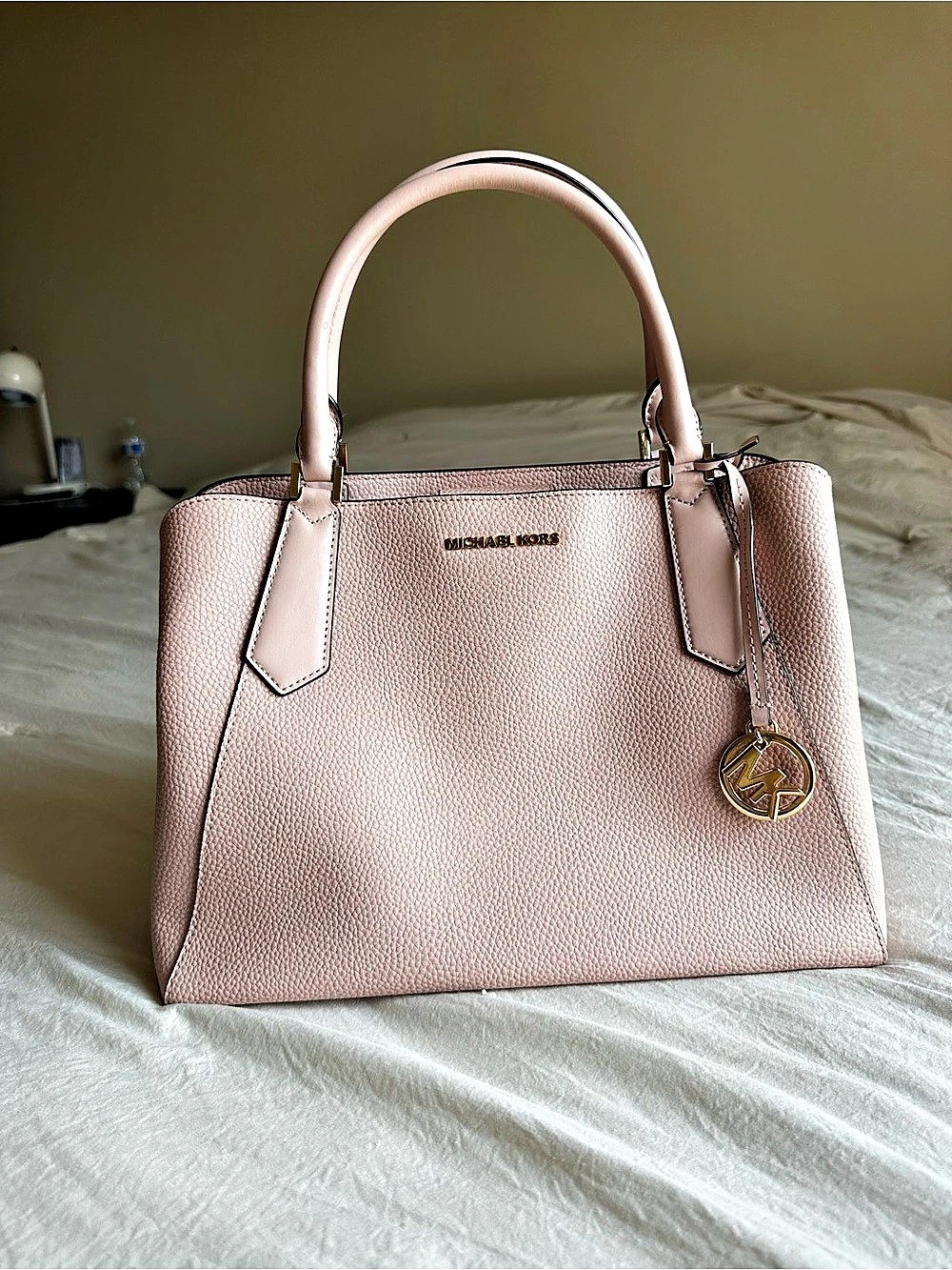Michael Kors Leather Satchel in Light Pink